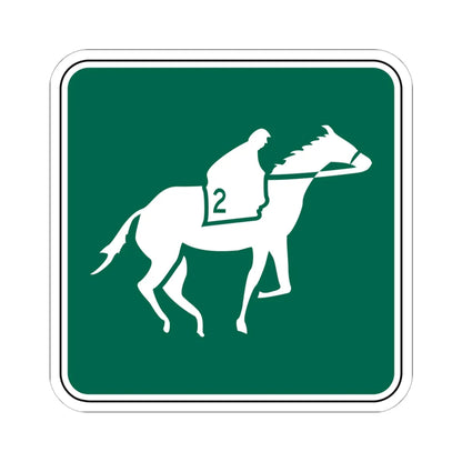 FDOT Road sign - Horse track (Florida) (Road Sign) STICKER Vinyl Kiss-Cut Decal 6 Inch White - The Sticker Space