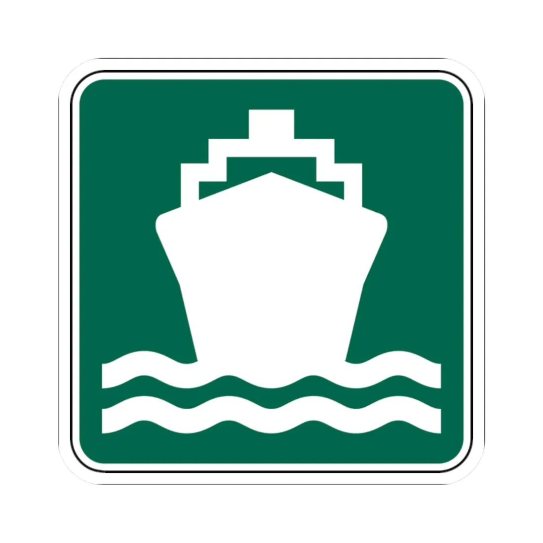 FDOT Road sign - Passenger ship (Florida) (Road Sign) STICKER Vinyl Kiss-Cut Decal 2 Inch White - The Sticker Space