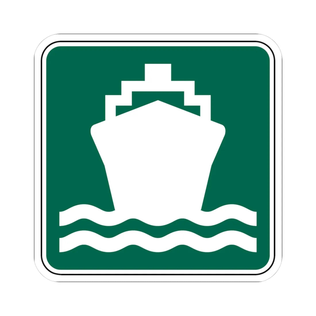 FDOT Road sign - Passenger ship (Florida) (Road Sign) STICKER Vinyl Kiss-Cut Decal 3 Inch White - The Sticker Space