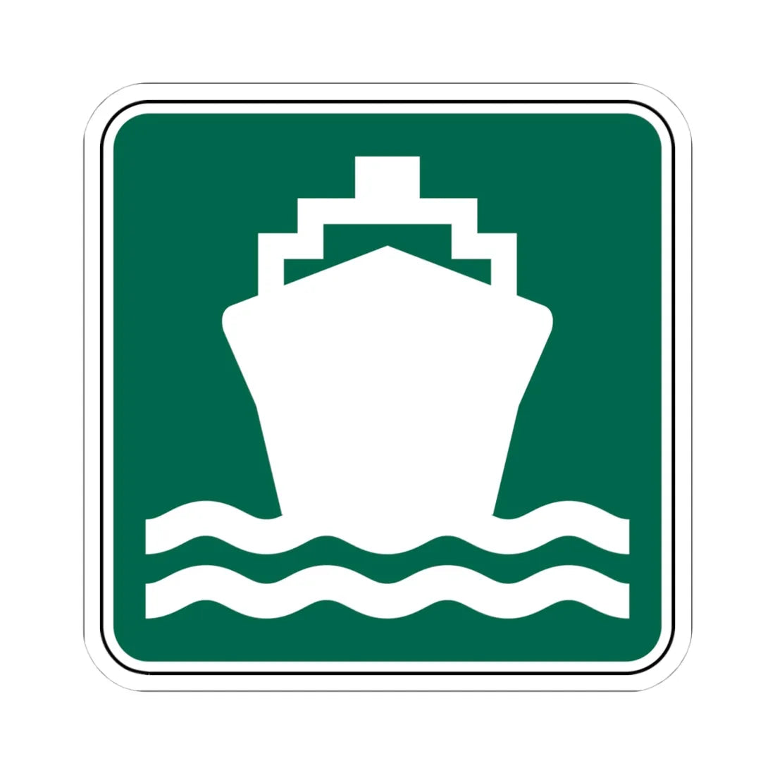 FDOT Road sign - Passenger ship (Florida) (Road Sign) STICKER Vinyl Kiss-Cut Decal 4 Inch White - The Sticker Space