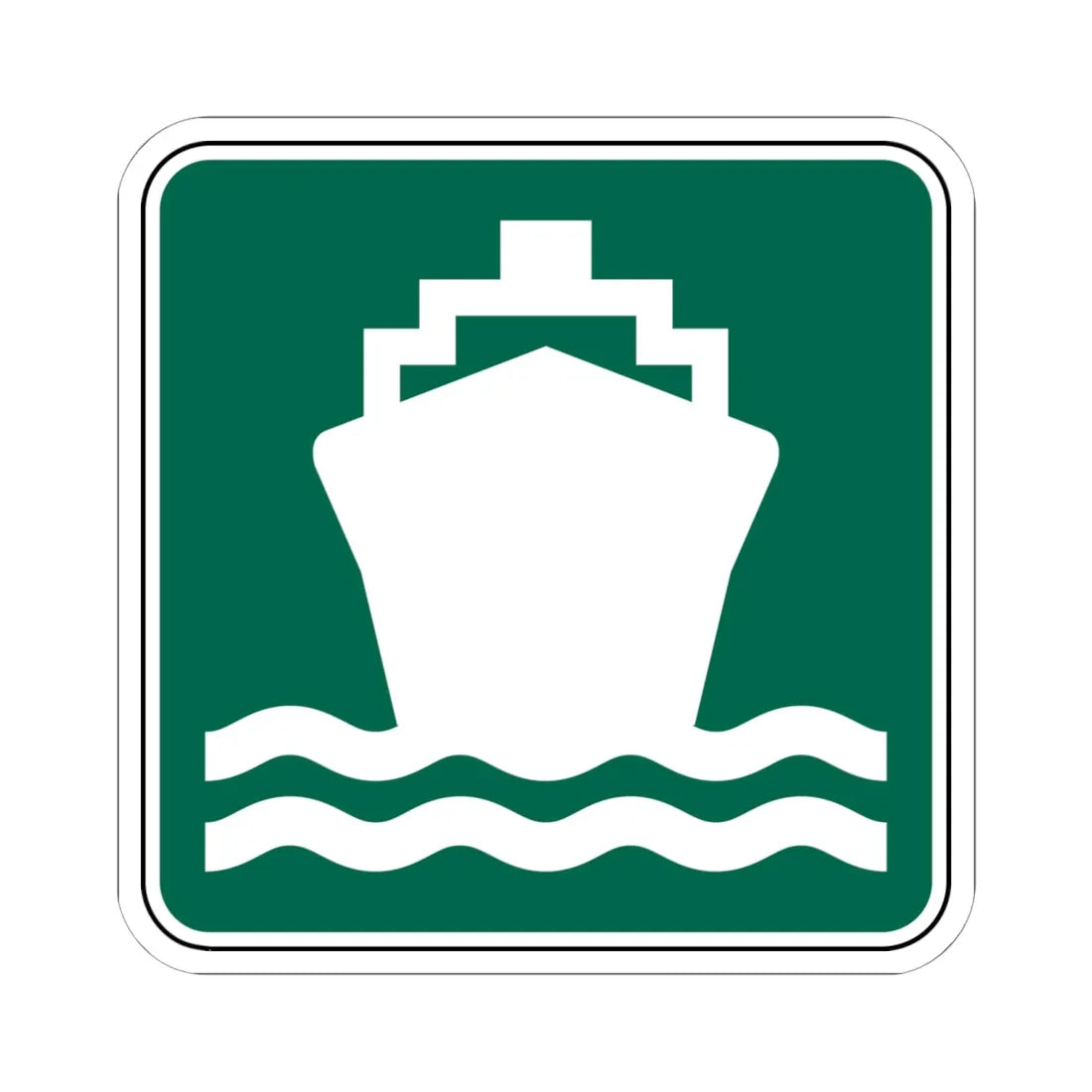 FDOT Road sign - Passenger ship (Florida) (Road Sign) STICKER Vinyl Kiss-Cut Decal 6 Inch White - The Sticker Space