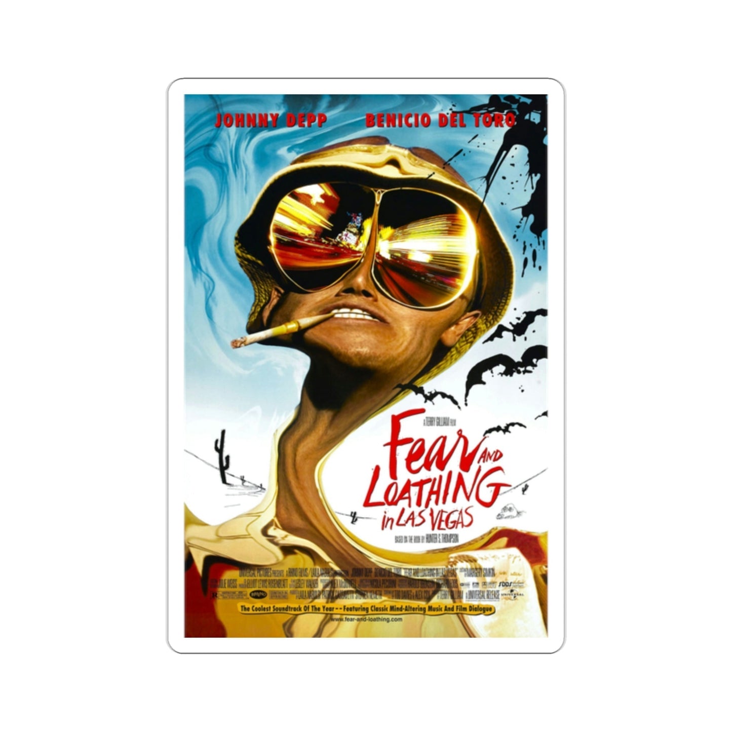 Fear and Loathing in Las Vegas 1998 Movie Poster STICKER Vinyl Die-Cut Decal-2 Inch-The Sticker Space