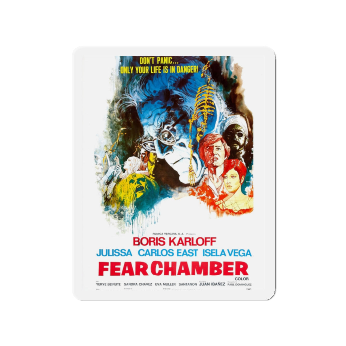 FEAR CHAMBER 1968 Movie Poster - Die-Cut Magnet-2" x 2"-The Sticker Space