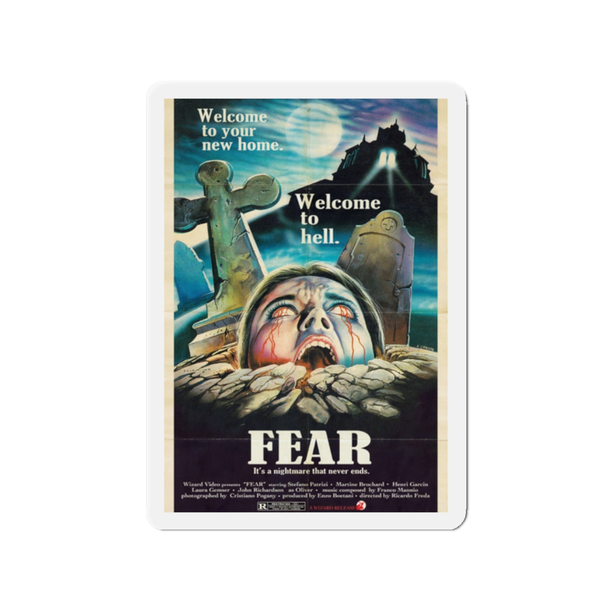 FEAR (MURDER OBSESSION) 1981 Movie Poster - Die-Cut Magnet-2" x 2"-The Sticker Space