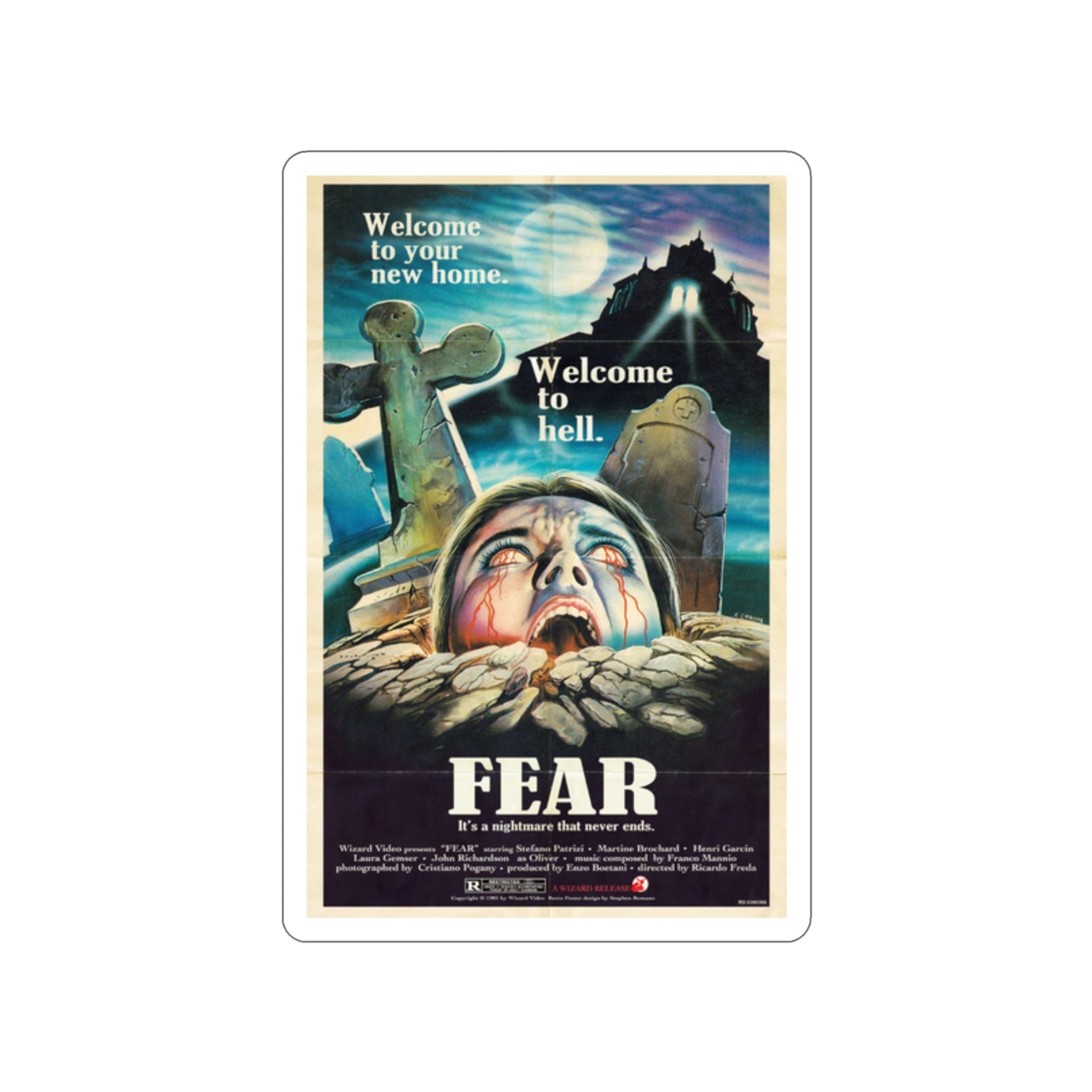 FEAR (MURDER OBSESSION) 1981 Movie Poster STICKER Vinyl Die-Cut Decal-2 Inch-The Sticker Space