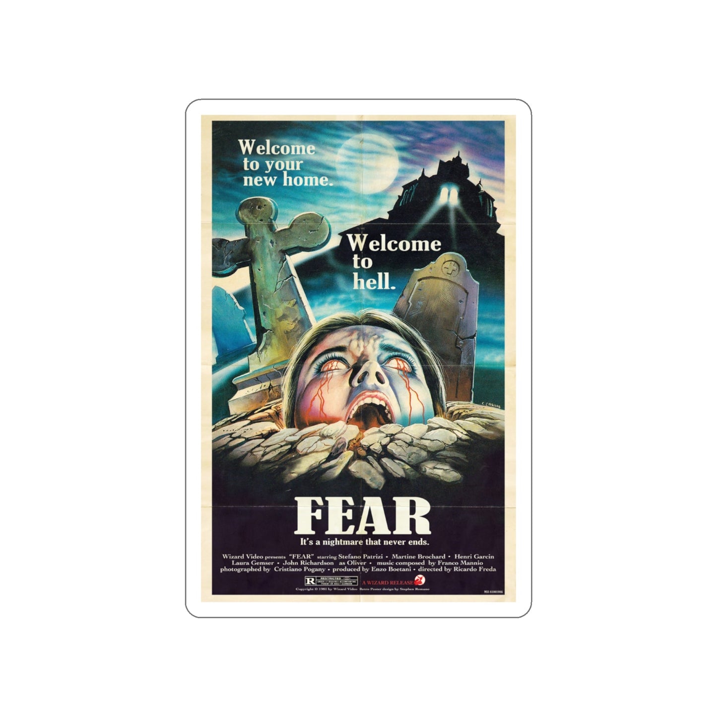 FEAR (MURDER OBSESSION) 1981 Movie Poster STICKER Vinyl Die-Cut Decal-6 Inch-The Sticker Space