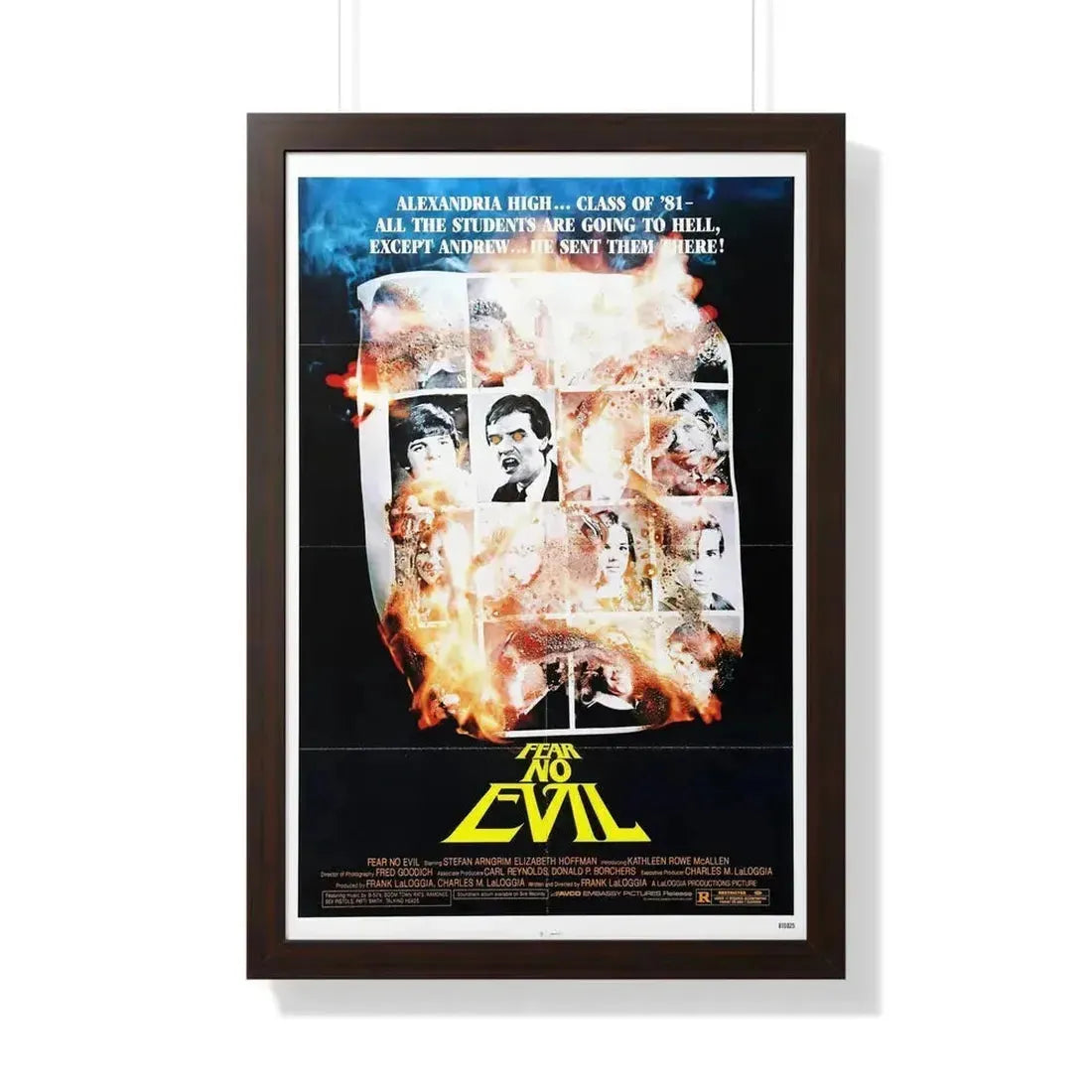 FEAR NO EVIL 1981 - Framed Movie Poster 20" x 30" Walnut - The Sticker Space