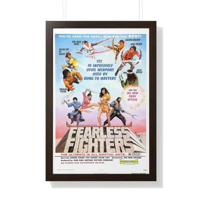 FEARLESS FIGHTERS 1971 - Framed Movie Poster 20" x 30" Walnut - The Sticker Space