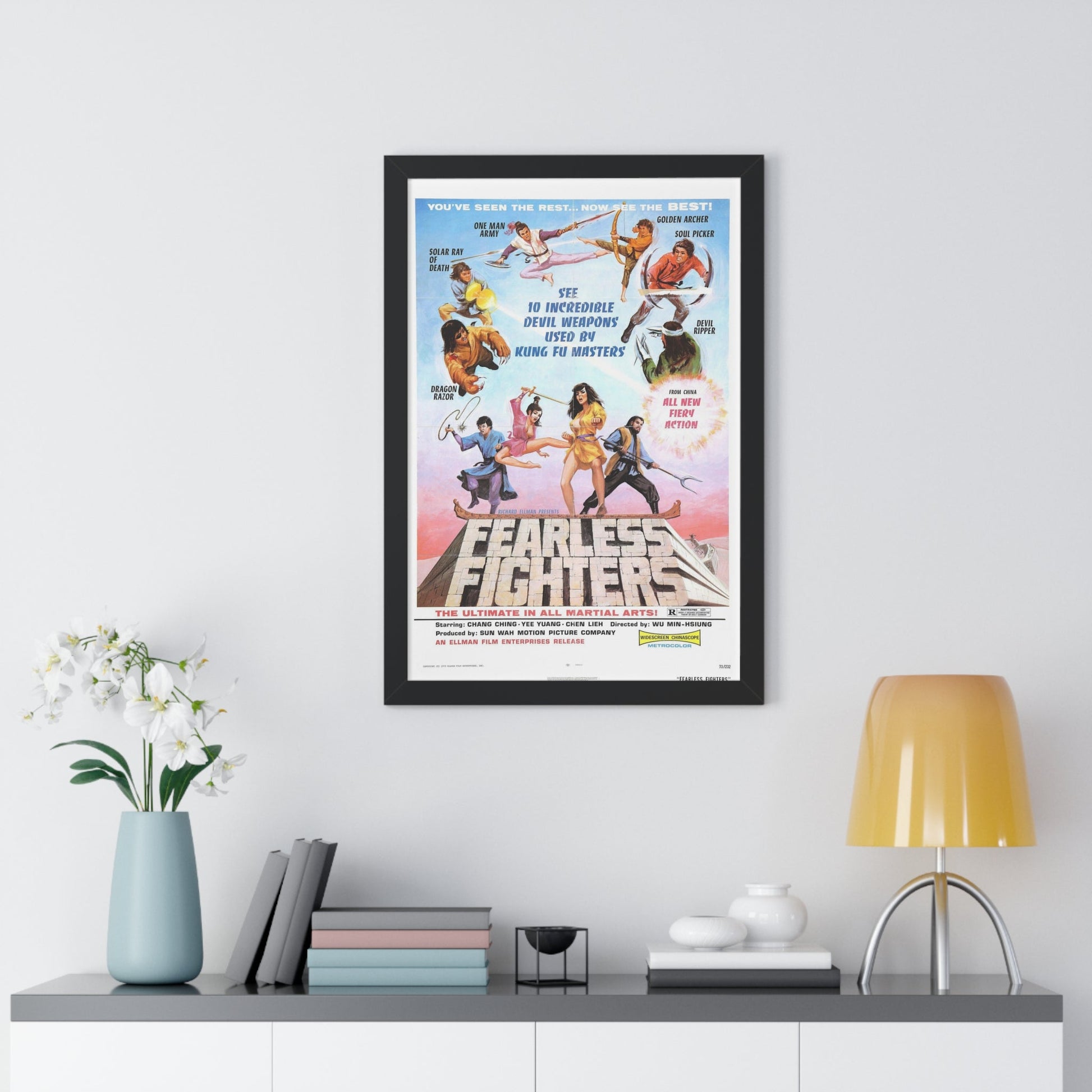 FEARLESS FIGHTERS 1971 - Framed Movie Poster-The Sticker Space