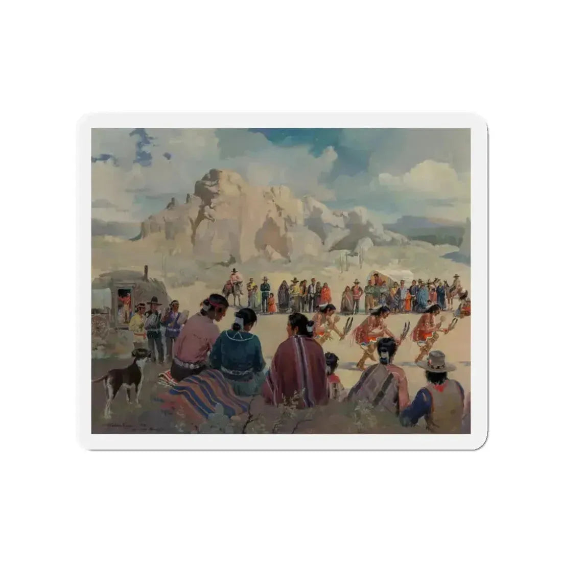 Feather Dance (Magazine Illustration) Refrigerator Magnet 3 Inch Die-Cut - The Sticker Space