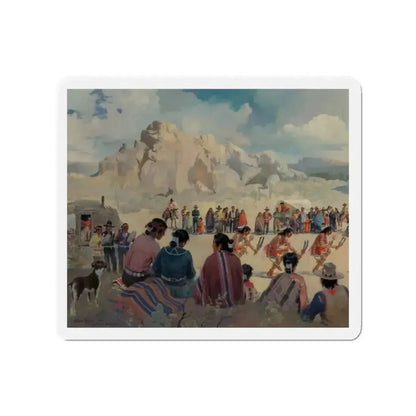 Feather Dance (Magazine Illustration) Refrigerator Magnet - The Sticker Space