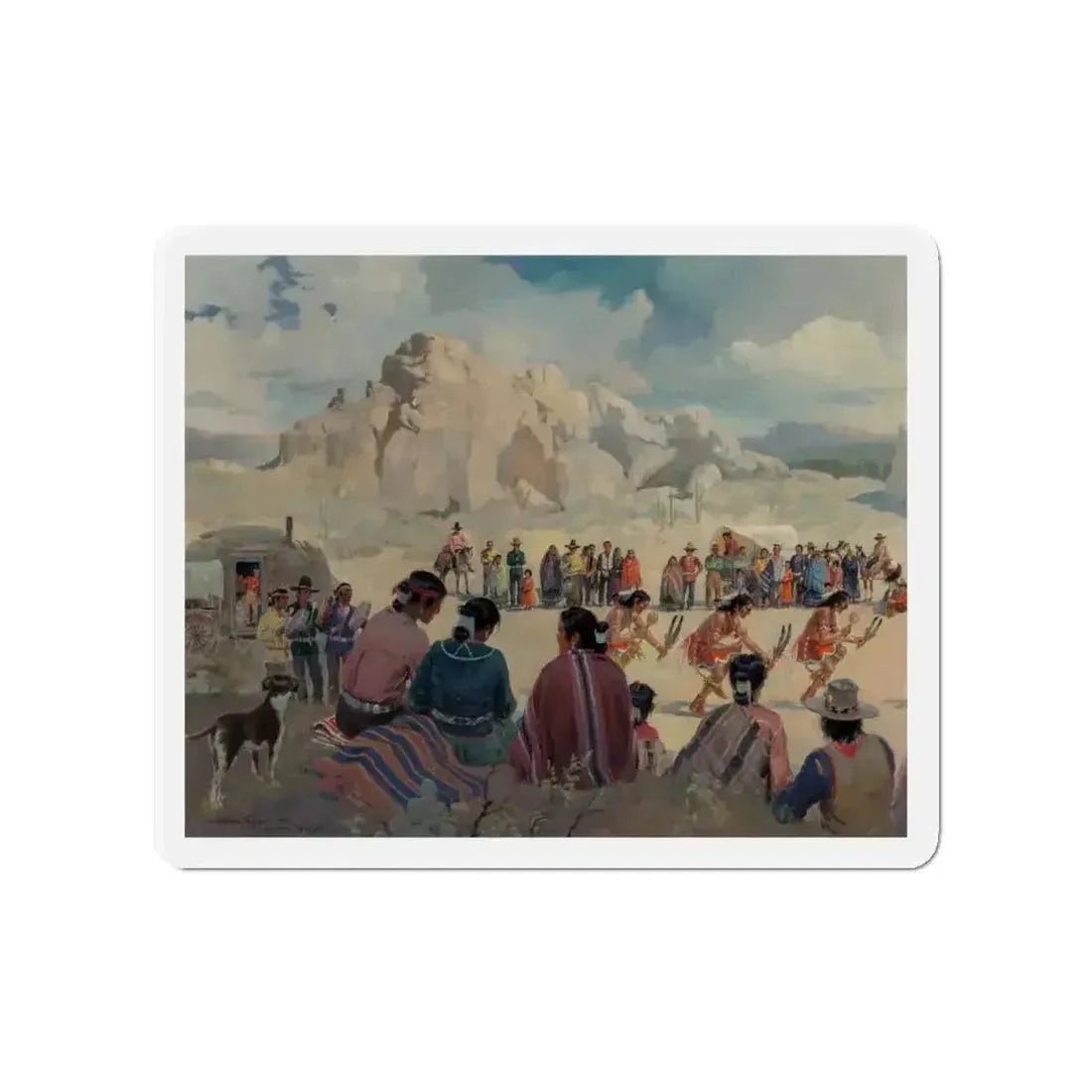 Feather Dance (Magazine Illustration) Refrigerator Magnet - The Sticker Space