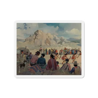 Feather Dance (Magazine Illustration) Refrigerator Magnet - The Sticker Space