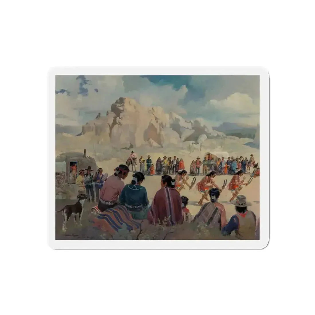 Feather Dance (Magazine Illustration) Refrigerator Magnet - The Sticker Space