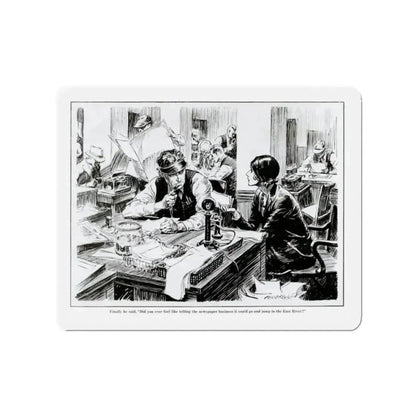 Fed Up With Work, 1931 (Magazine Illustration) Refrigerator Magnet - The Sticker Space