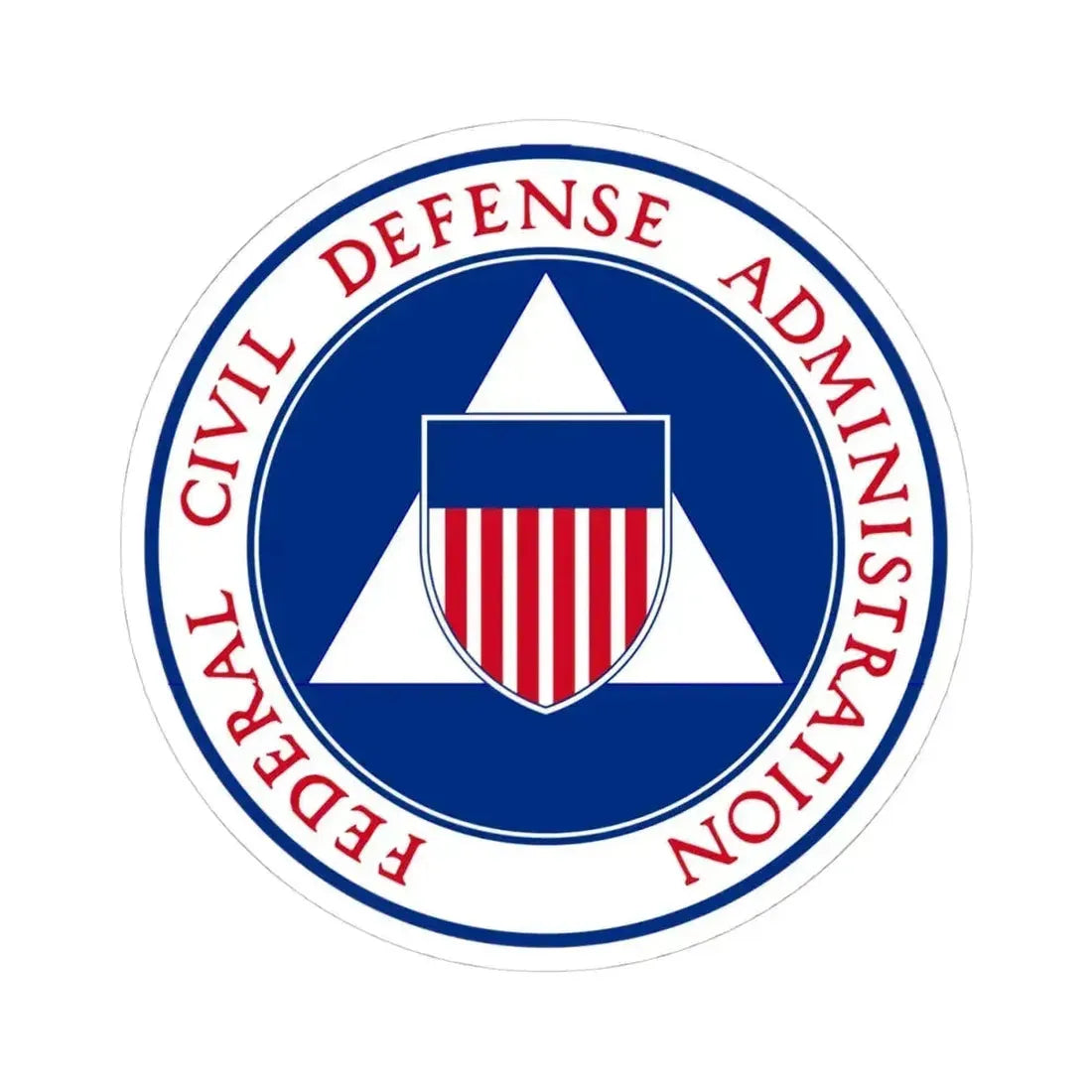 Federal Civil Defense Administration - STICKER Vinyl Kiss-Cut Decal 4 Inch White - The Sticker Space