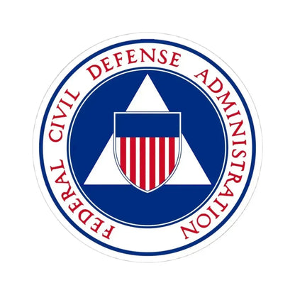 Federal Civil Defense Administration - STICKER Vinyl Kiss-Cut Decal 4 Inch White - The Sticker Space