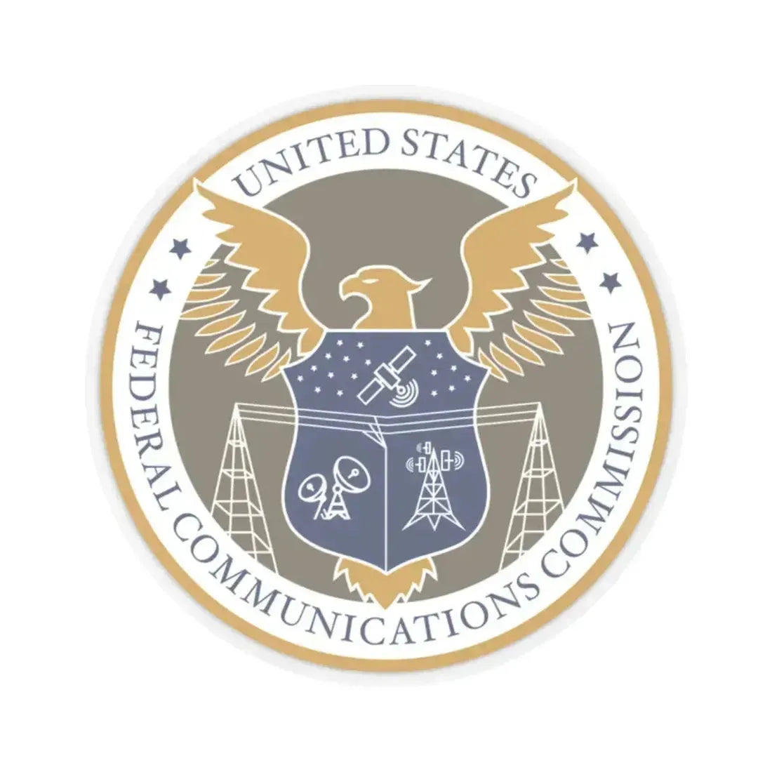 Federal Communications Commission FCC - STICKER Vinyl Kiss-Cut Decal 2 Inch Transparent - The Sticker Space