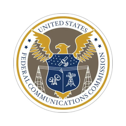 Federal Communications Commission FCC - STICKER Vinyl Kiss-Cut Decal 2 Inch White - The Sticker Space