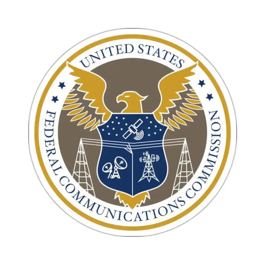 Federal Communications Commission FCC - STICKER Vinyl Kiss-Cut Decal 2 Inch White - The Sticker Space