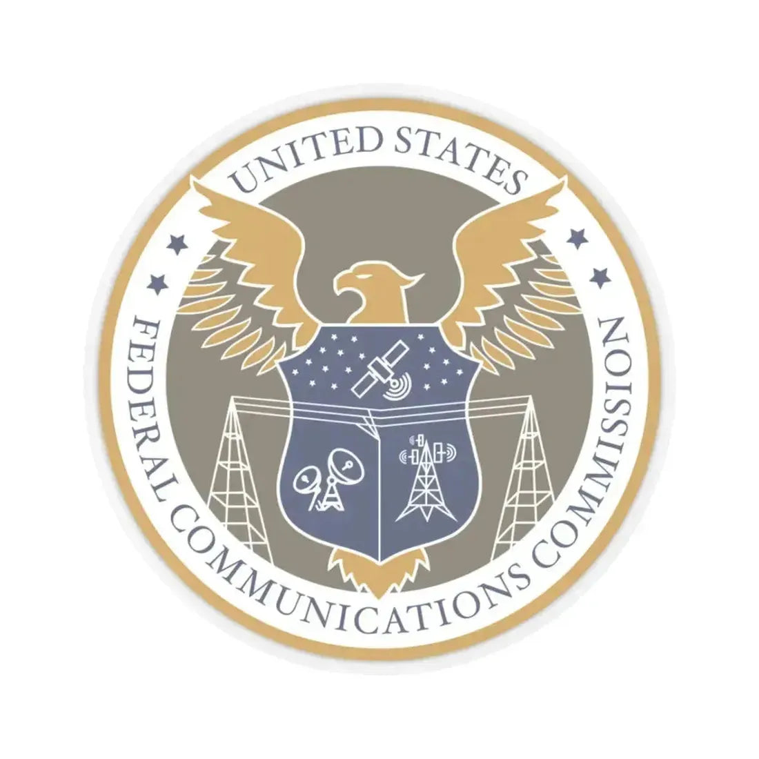 Federal Communications Commission FCC - STICKER Vinyl Kiss-Cut Decal 3 Inch Transparent - The Sticker Space