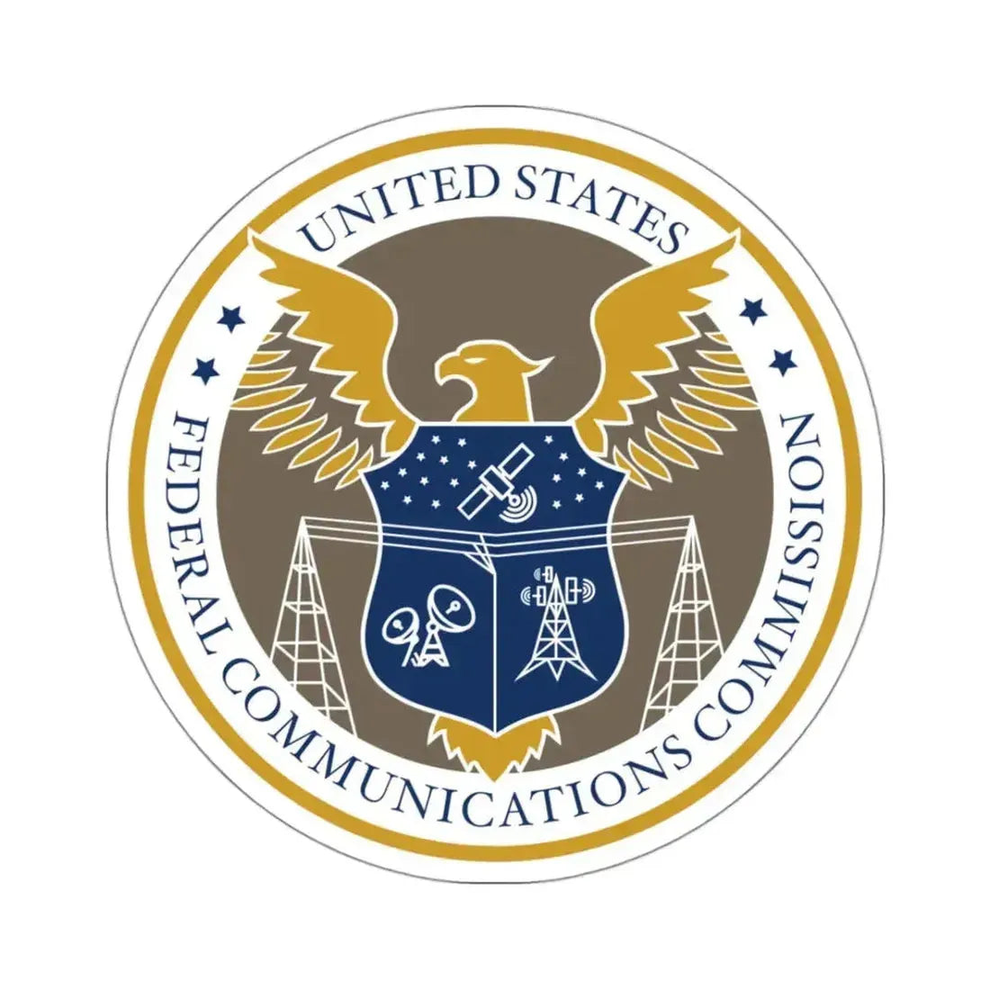 Federal Communications Commission FCC - STICKER Vinyl Kiss-Cut Decal 3 Inch White - The Sticker Space