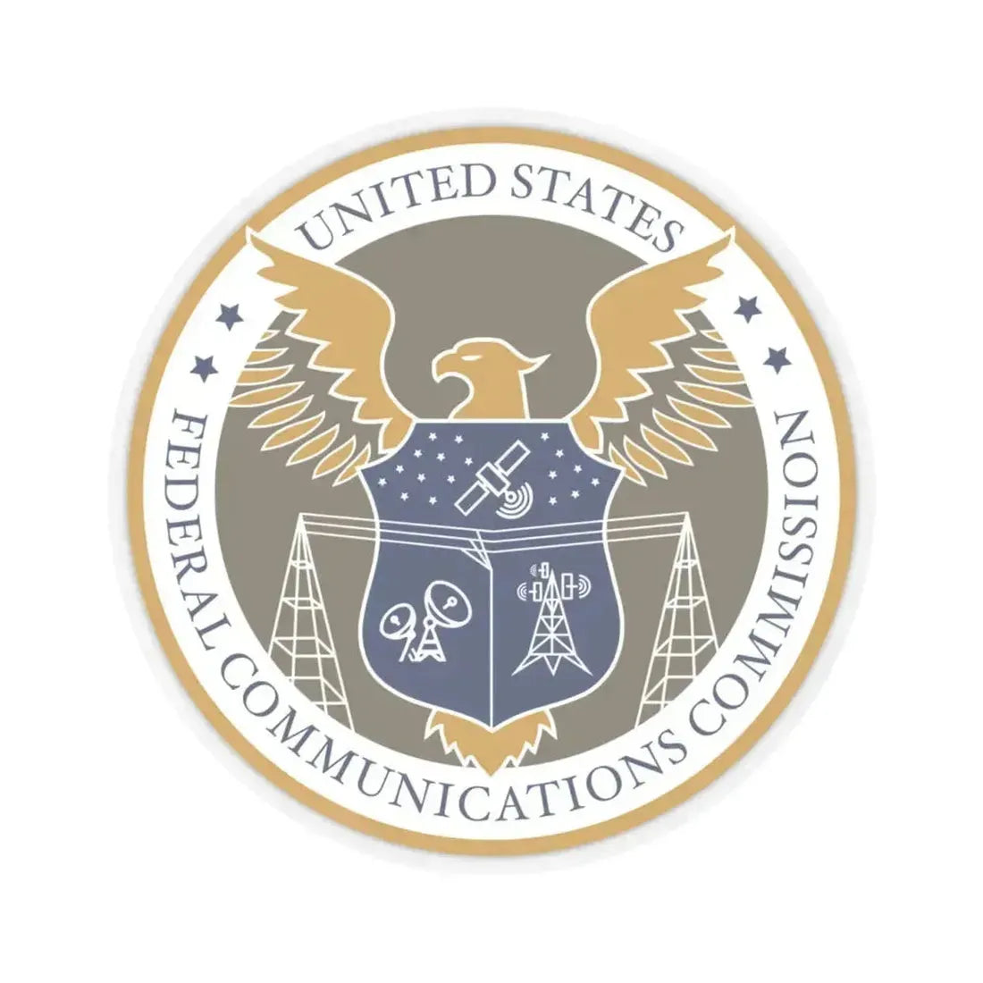 Federal Communications Commission FCC - STICKER Vinyl Kiss-Cut Decal 4 Inch Transparent - The Sticker Space