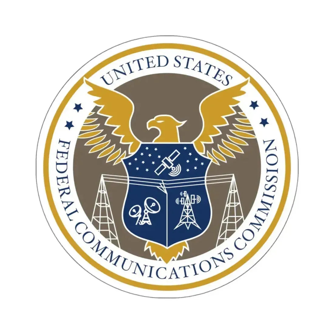 Federal Communications Commission FCC - STICKER Vinyl Kiss-Cut Decal 4 Inch White - The Sticker Space