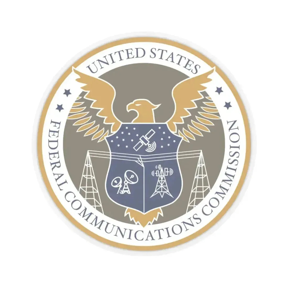 Federal Communications Commission FCC - STICKER Vinyl Kiss-Cut Decal 6 Inch Transparent - The Sticker Space