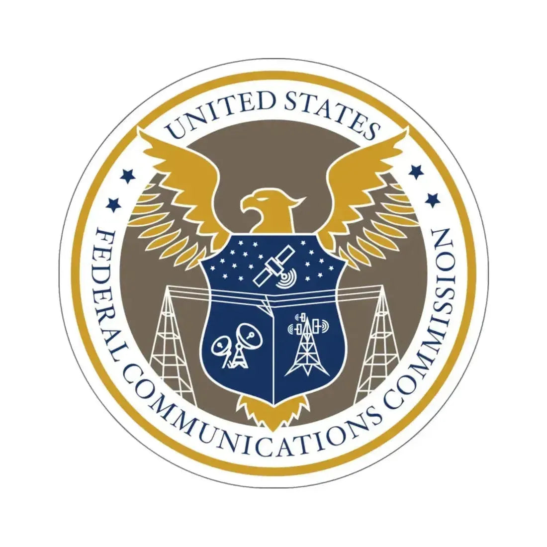 Federal Communications Commission FCC - STICKER Vinyl Kiss-Cut Decal 6 Inch White - The Sticker Space