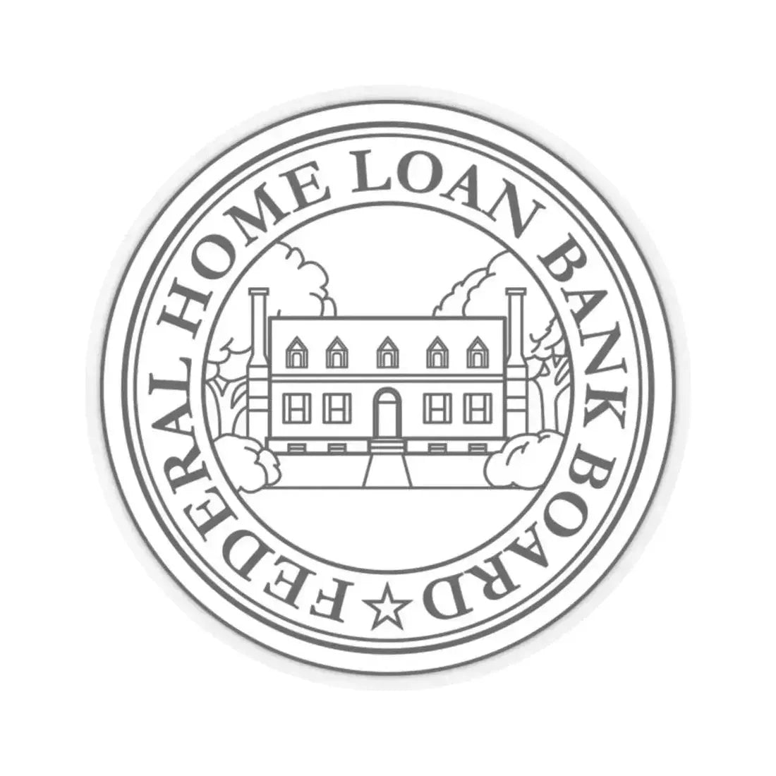 Federal Home Loan Bank Board - STICKER Vinyl Kiss-Cut Decal 2 Inch Transparent - The Sticker Space