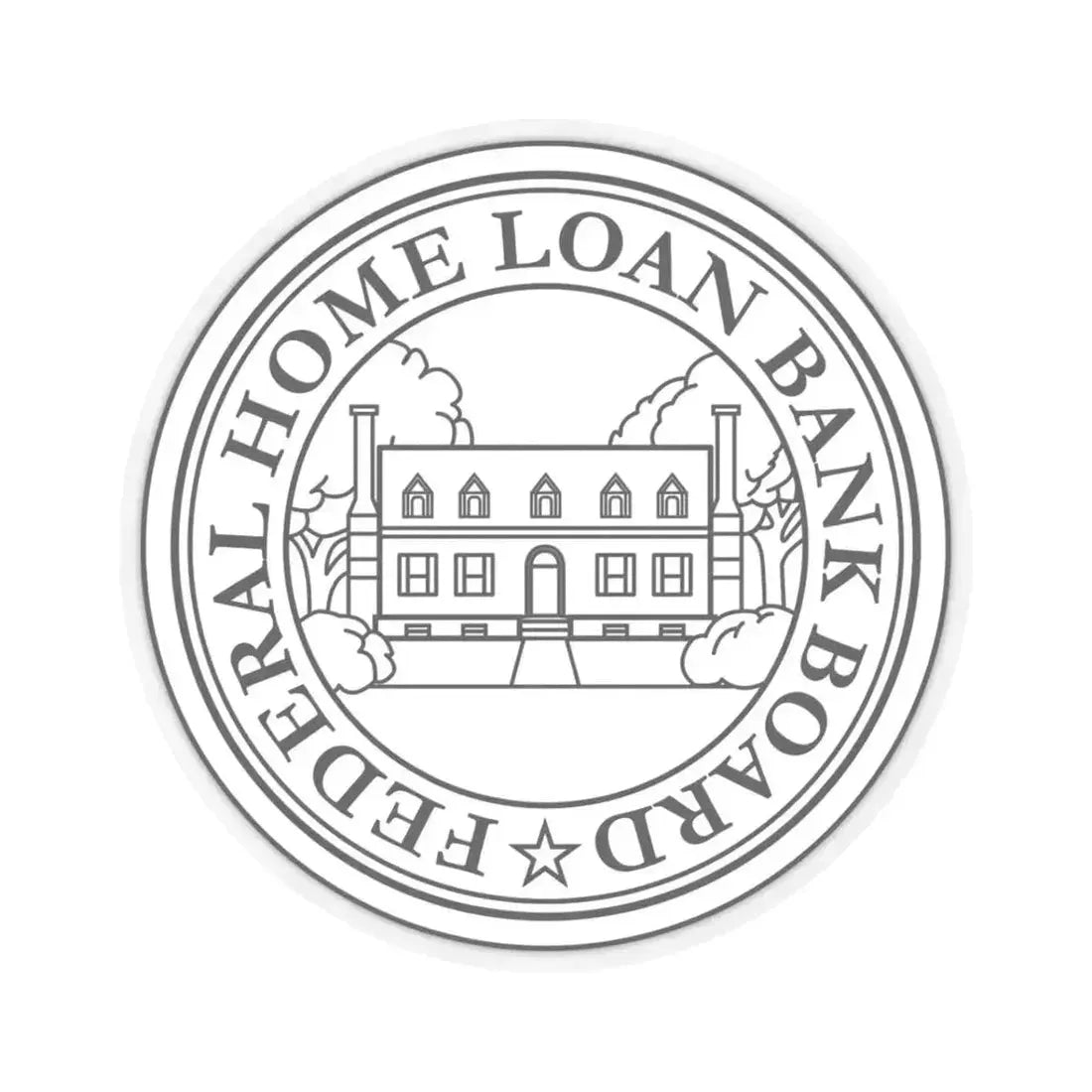 Federal Home Loan Bank Board - STICKER Vinyl Kiss-Cut Decal 3 Inch Transparent - The Sticker Space