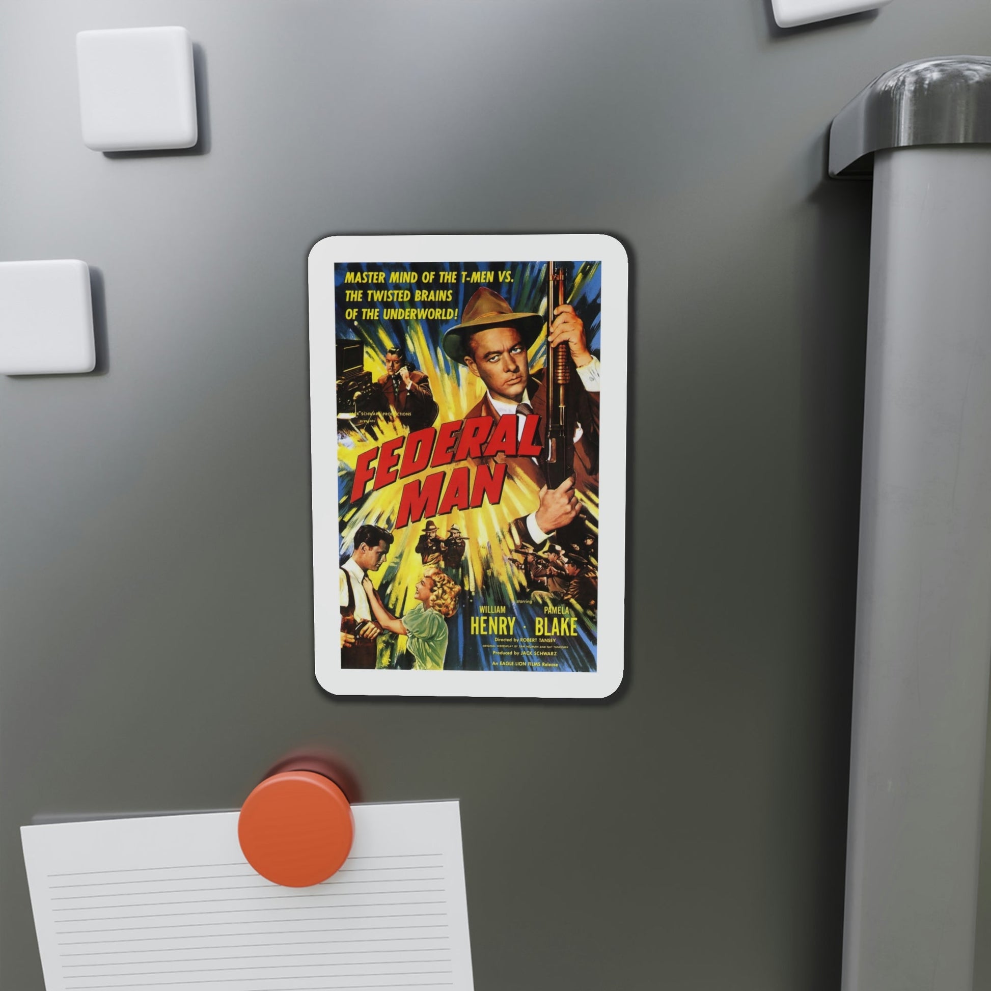 Federal Man 1950 Movie Poster Die-Cut Magnet-The Sticker Space