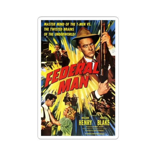 Federal Man 1950 Movie Poster - STICKER Vinyl Kiss-Cut Decal 2 Inch White - The Sticker Space