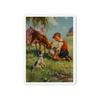 Feeding Time (Magazine Illustration) Refrigerator Magnet-4" x 4"-The Sticker Space