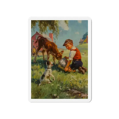 Feeding Time (Magazine Illustration) Refrigerator Magnet - The Sticker Space