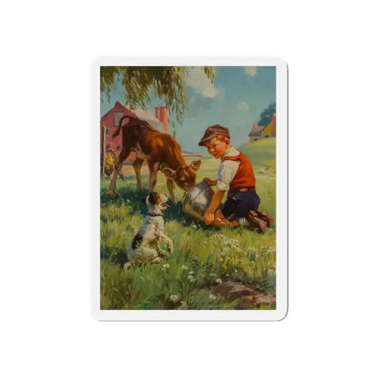 Feeding Time (Magazine Illustration) Refrigerator Magnet - The Sticker Space