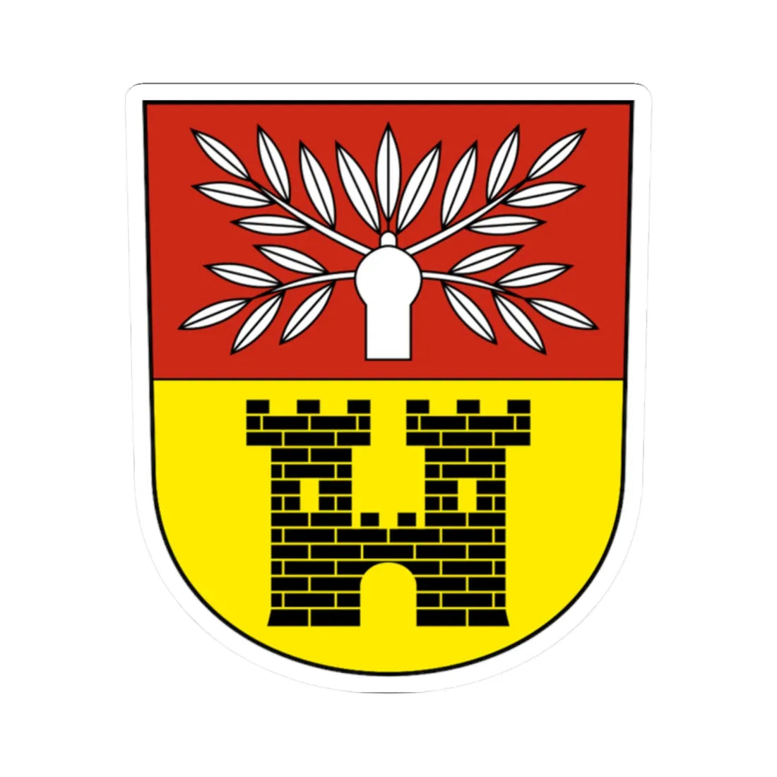 FelbenWellhausen-blazon (Switzerland) (Coat of Arms) STICKER Vinyl Kiss-Cut Decal 2 Inch White - The Sticker Space