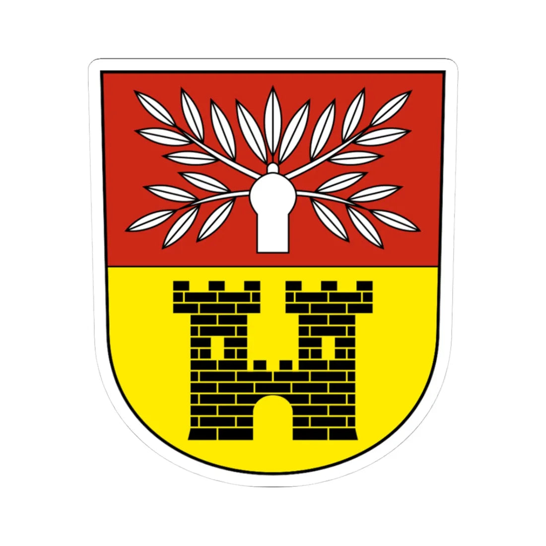 FelbenWellhausen-blazon (Switzerland) (Coat of Arms) STICKER Vinyl Kiss-Cut Decal 3 Inch White - The Sticker Space