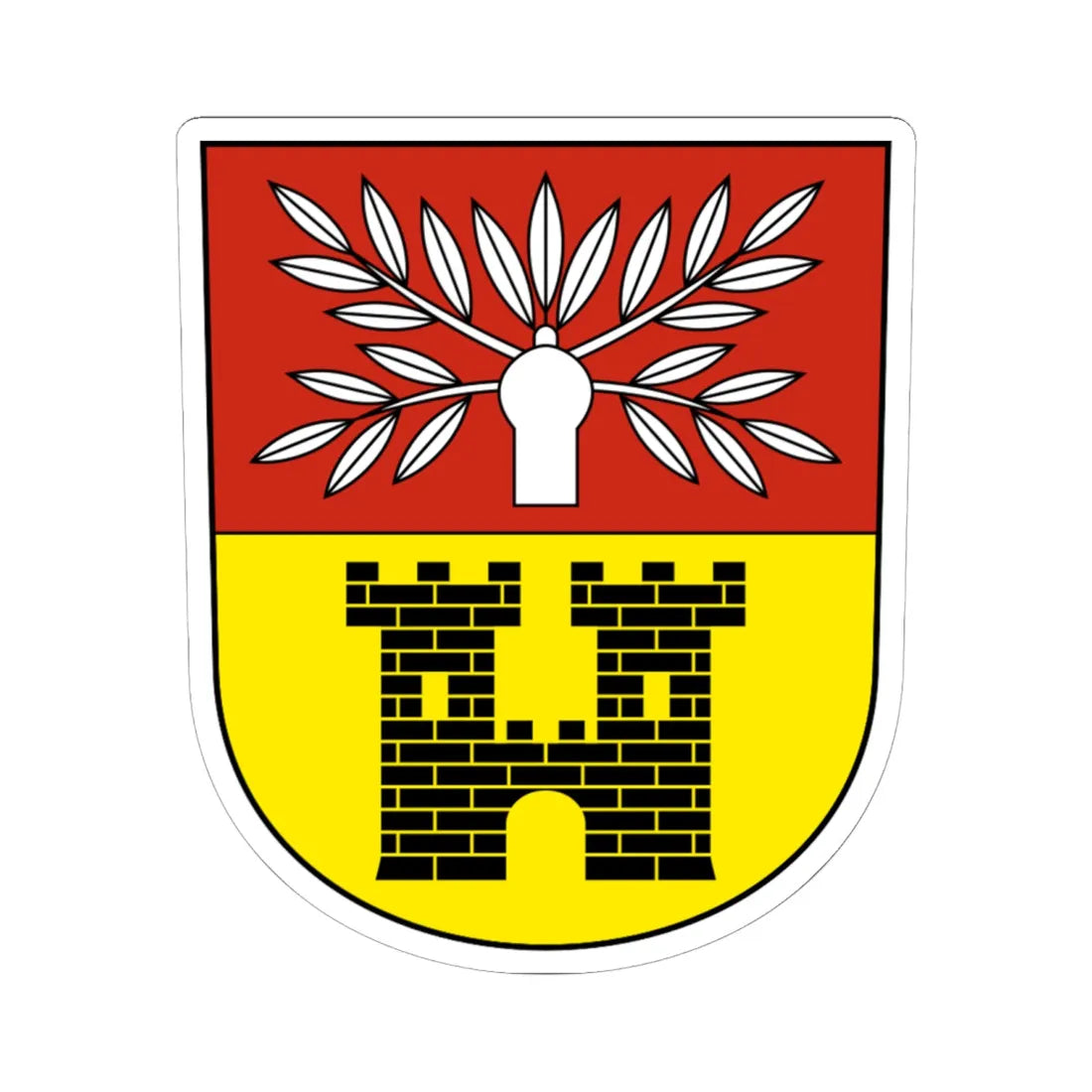 FelbenWellhausen-blazon (Switzerland) (Coat of Arms) STICKER Vinyl Kiss-Cut Decal 6 Inch White - The Sticker Space