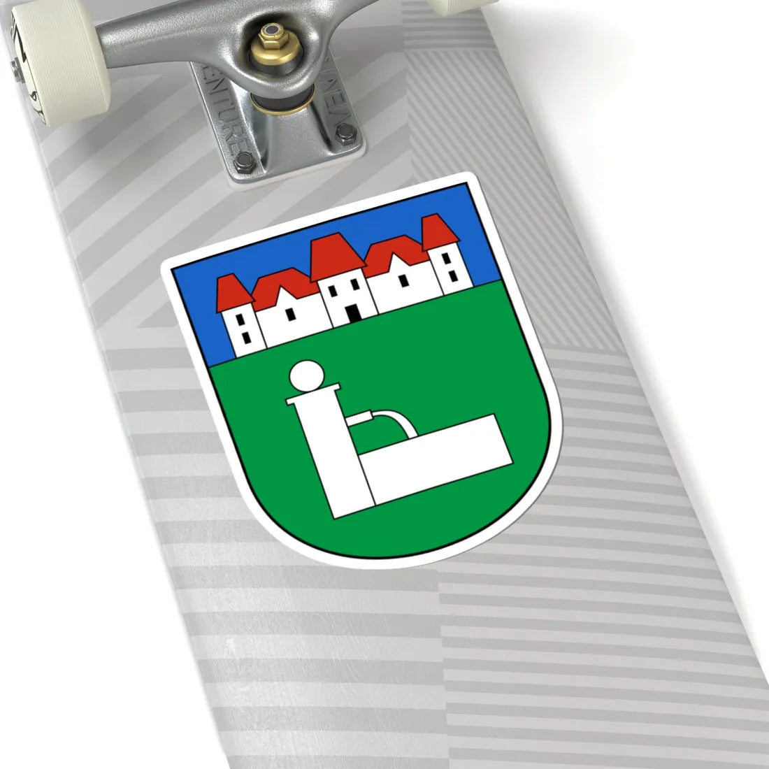 FeldbrunnenStNiklaus-blazon (Switzerland) (Coat of Arms) STICKER Vinyl Kiss-Cut Decal - The Sticker Space