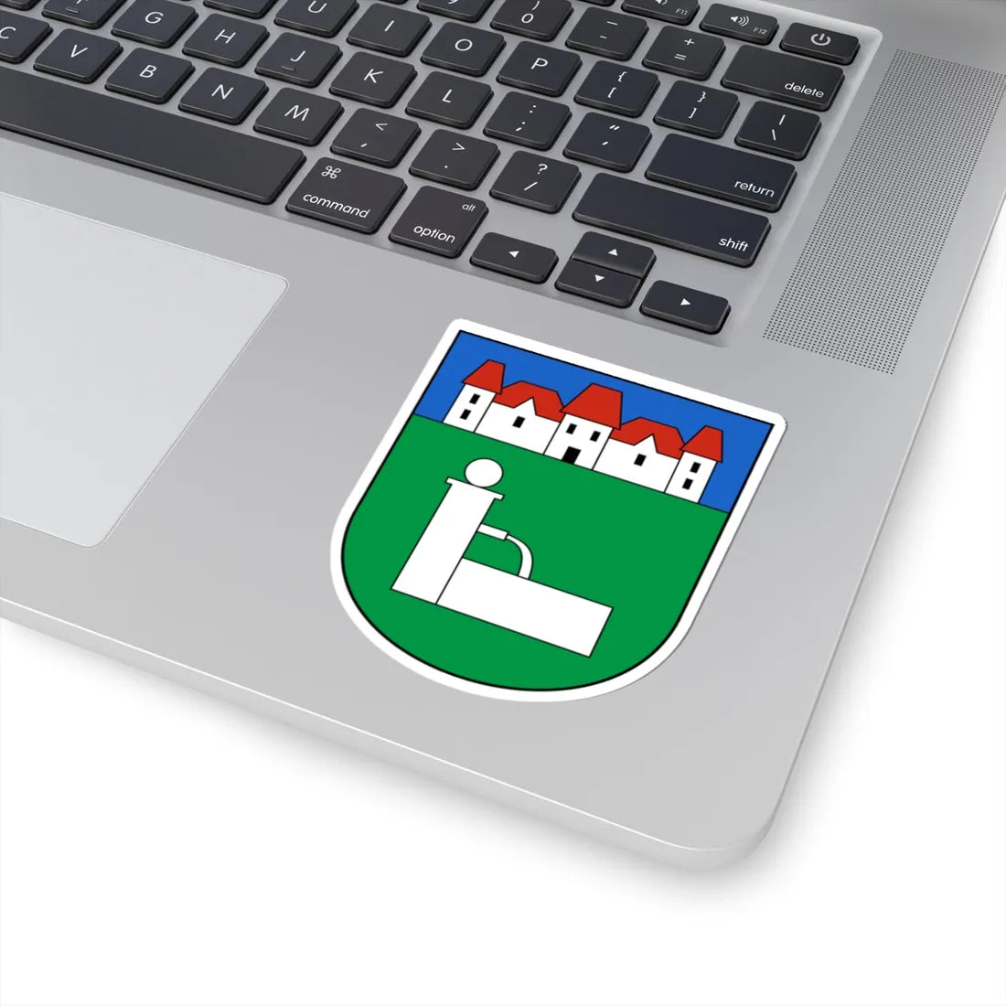FeldbrunnenStNiklaus-blazon (Switzerland) (Coat of Arms) STICKER Vinyl Kiss-Cut Decal - The Sticker Space