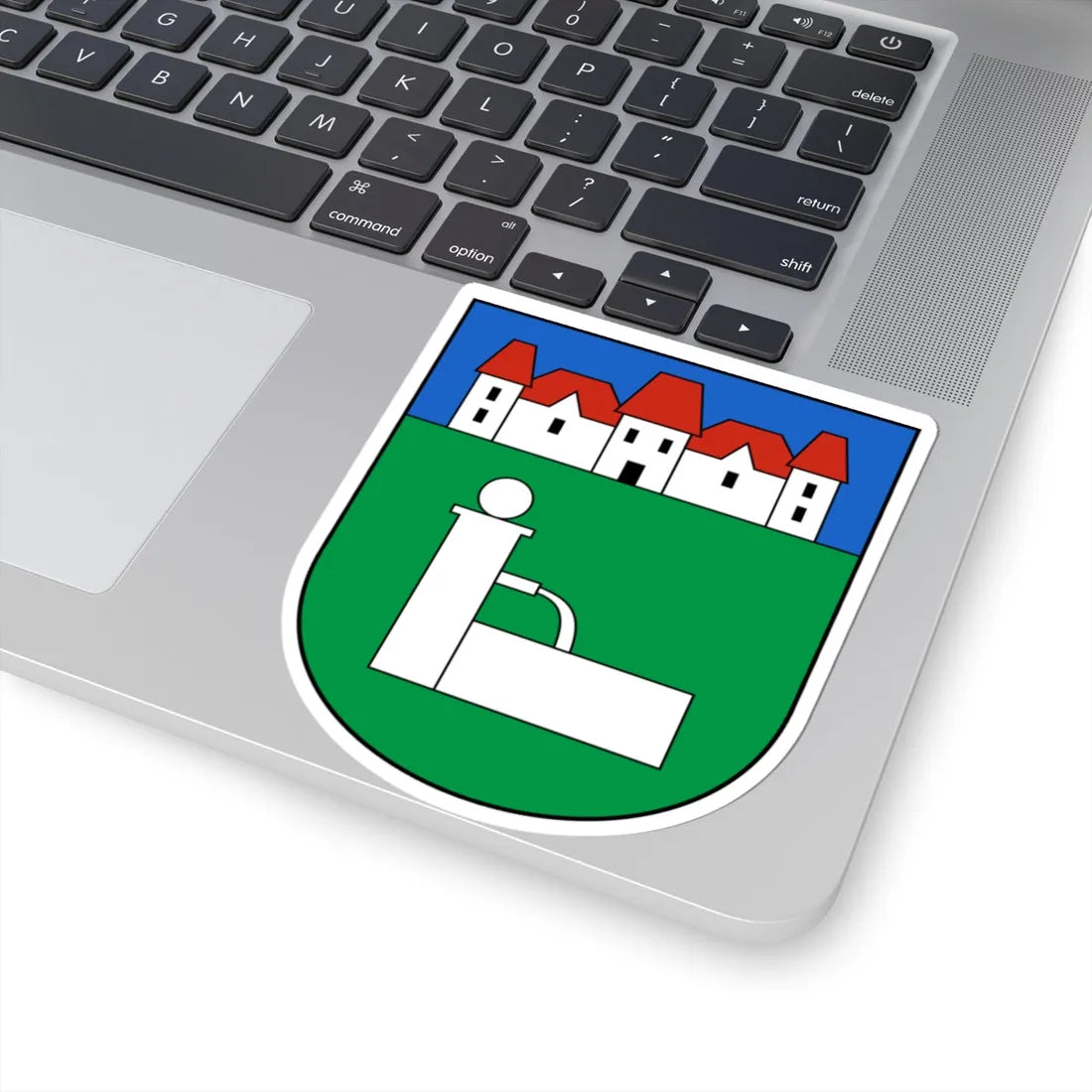 FeldbrunnenStNiklaus-blazon (Switzerland) (Coat of Arms) STICKER Vinyl Kiss-Cut Decal - The Sticker Space