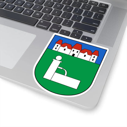 FeldbrunnenStNiklaus-blazon (Switzerland) (Coat of Arms) STICKER Vinyl Kiss-Cut Decal - The Sticker Space