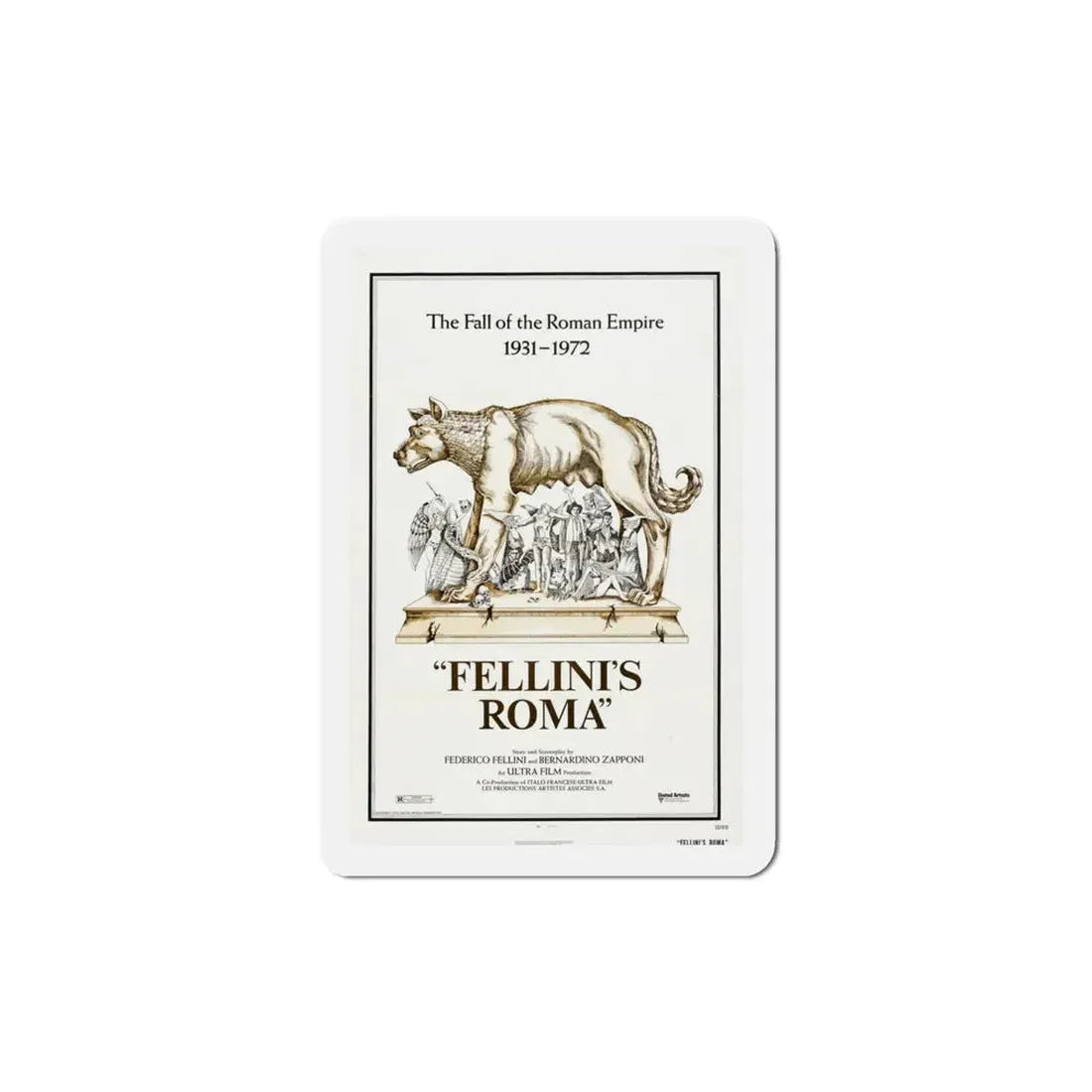 Fellini's Roma 1972 Movie Poster Refrigerator Magnet 4 Inch - The Sticker Space