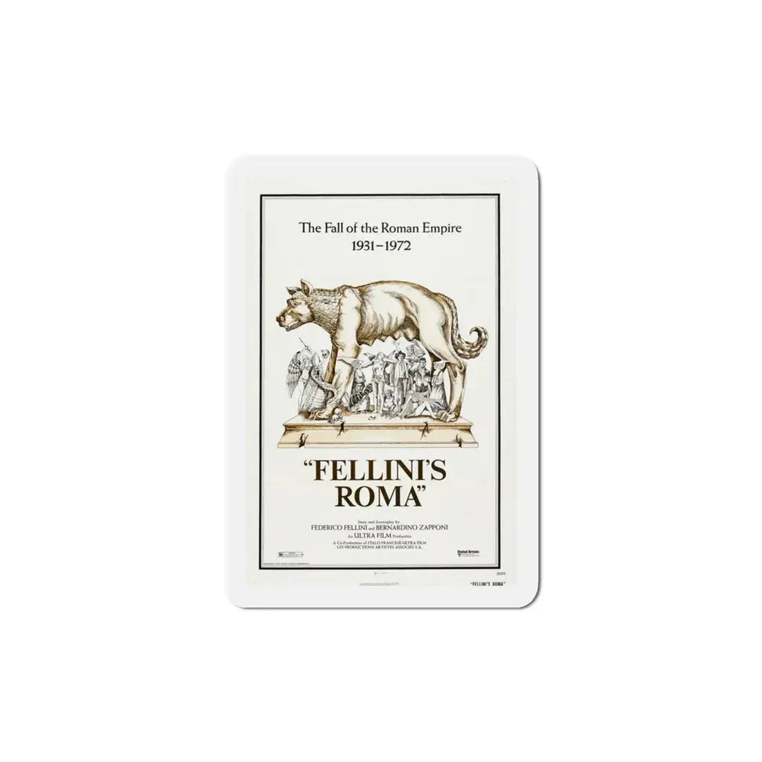 Fellini's Roma 1972 Movie Poster Refrigerator Magnet 5 Inch - The Sticker Space