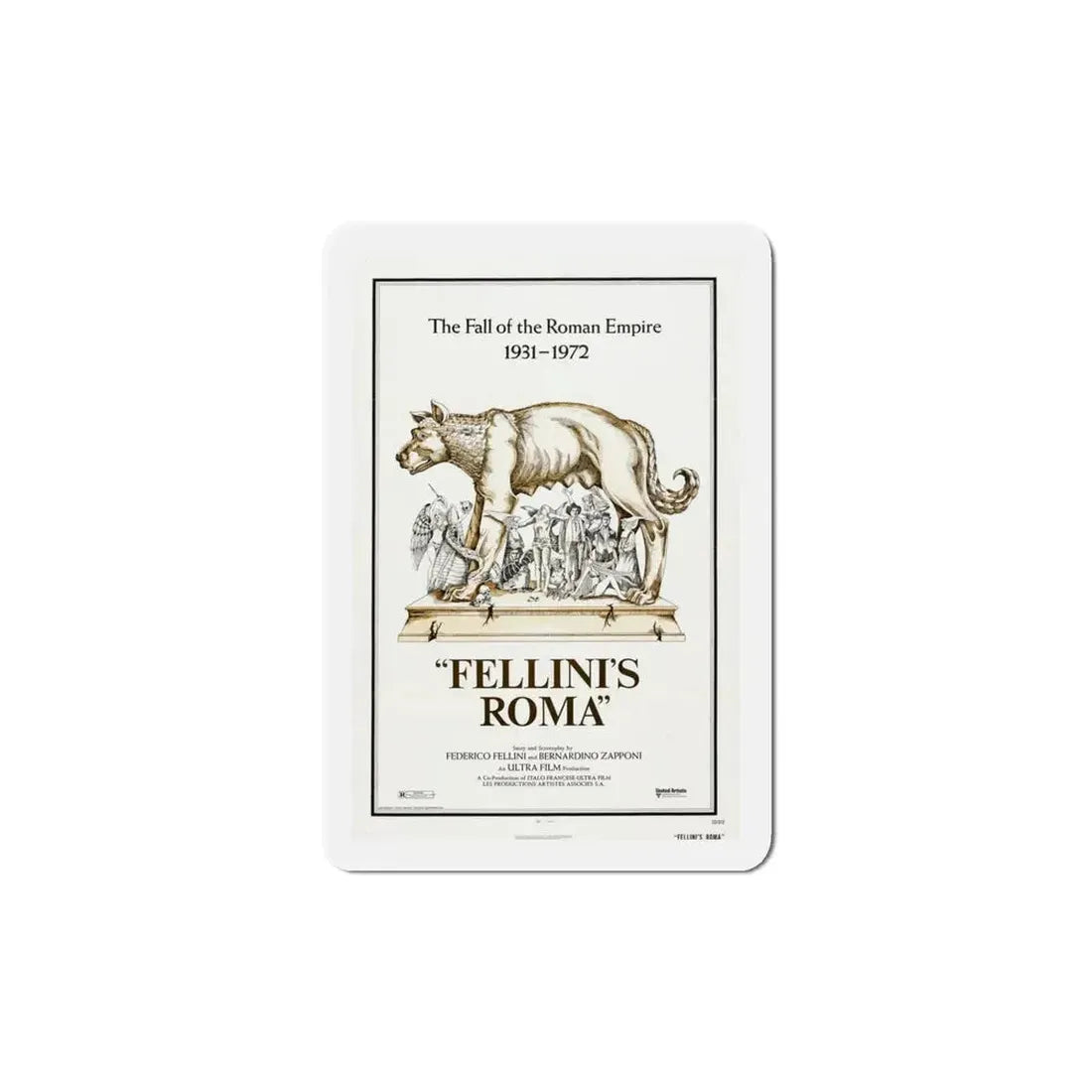 Fellini's Roma 1972 Movie Poster Refrigerator Magnet - The Sticker Space