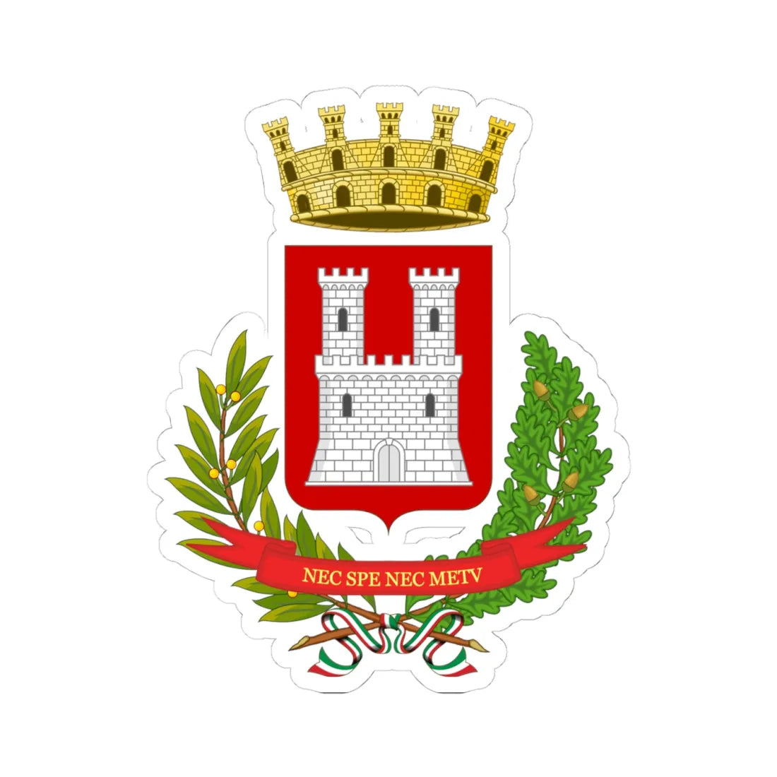 Feltre-Stemma (Italy) (Coat of Arms) STICKER Vinyl Kiss-Cut Decal 4 Inch White - The Sticker Space