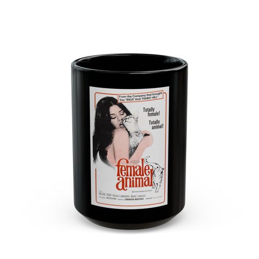 FEMALE ANIMAL 1970 Movie Poster - Black Coffee Mug-15oz-The Sticker Space