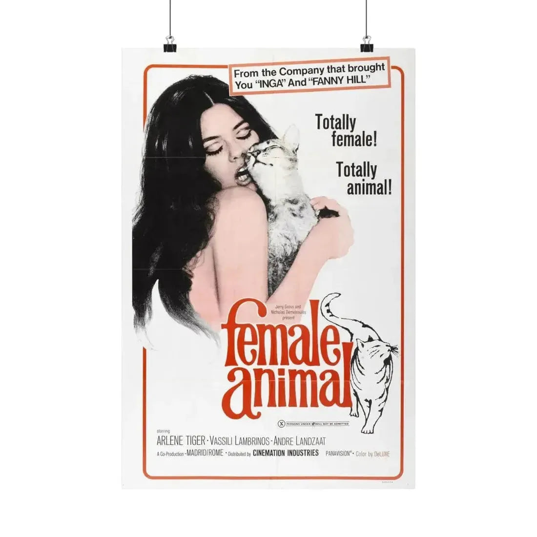 FEMALE ANIMAL 1970 - Paper Movie Poster - The Sticker Space